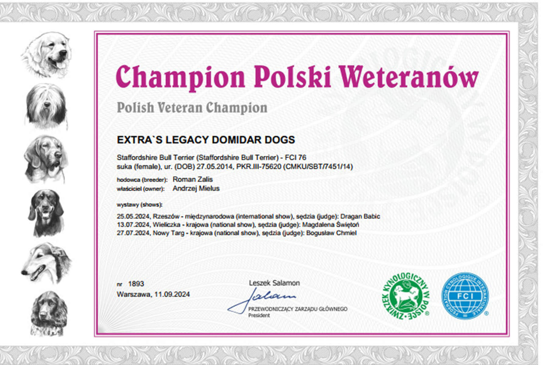2024 Summary - DOMIDAR DOGS Kennel